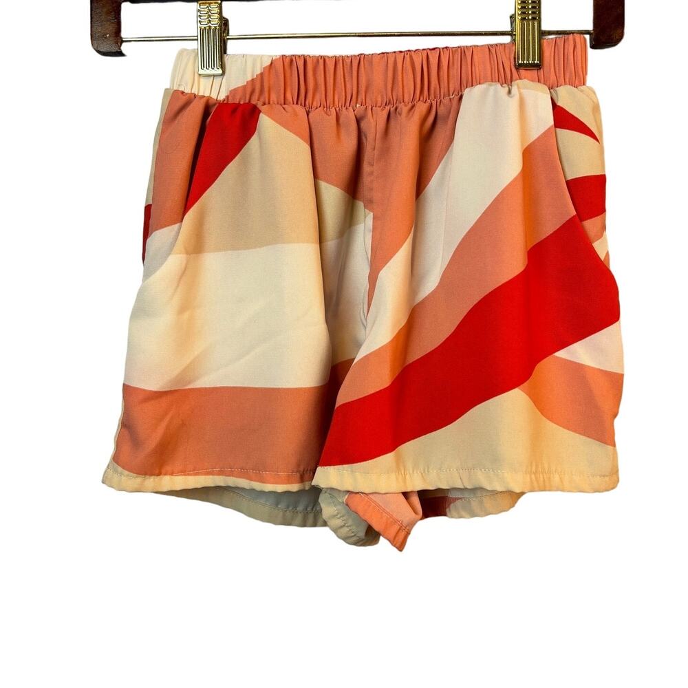 Tyche Pull On Shorts Abstract Color Blocking Artsy Size Small